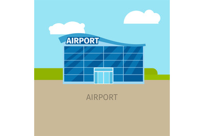 Colored airport building illustration