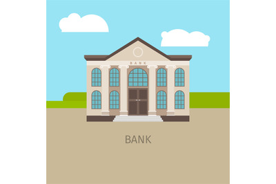 Colored bank building illustration