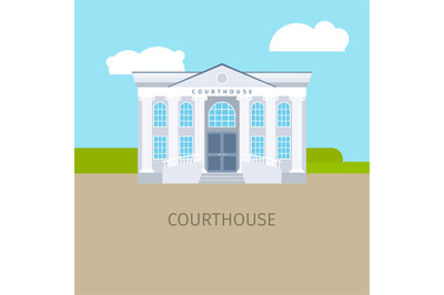 Colored courthouse building illustration