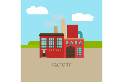 Colored factory building illustration