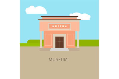 Colored museum building illustration