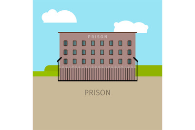 Colored prison building illustration