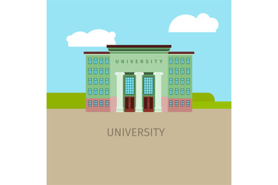 Colored univercity building illustration