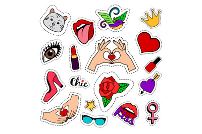 Fashion quirky patches set