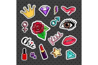 Fashion colorful stickers collection