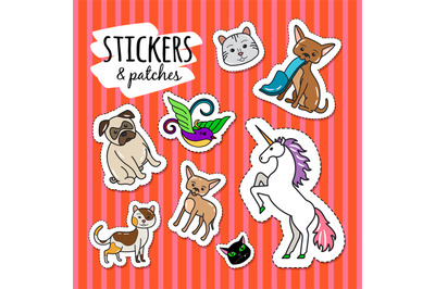 Different animals stickers patches