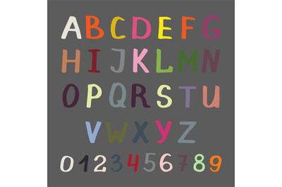 Colorful alphabet on grey