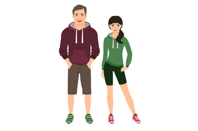 Fashion couple in fitness outfit