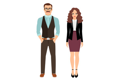 Fashion couple in business clothes