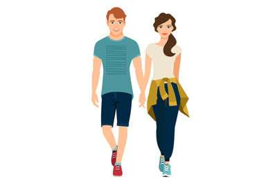 Young couple in sport style outfit