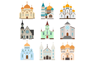 Christian sanctuary building icons