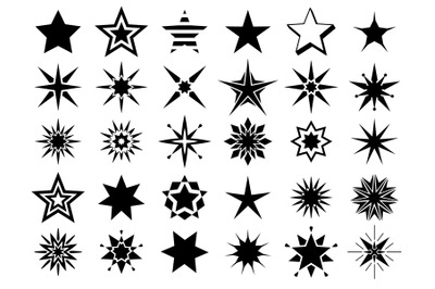 Stars shape black signs