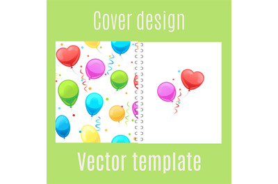 Cover design with cartoon balloons pattern