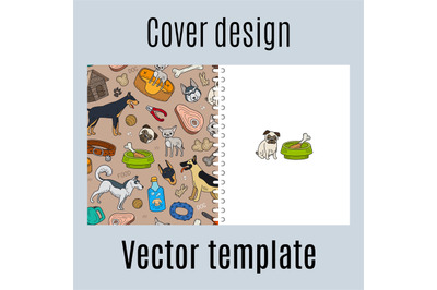 Cover design with cute dogs pattern