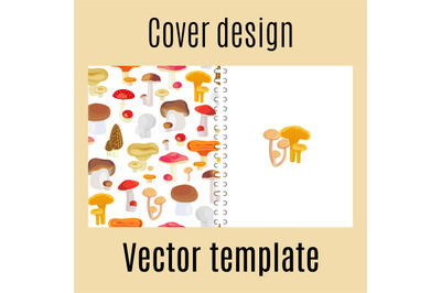 Cover design with forest mushrooms pattern