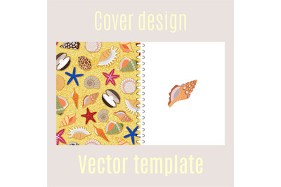 Cover design with sea shells pattern