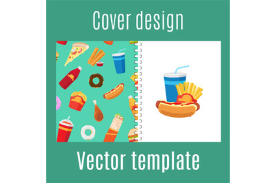 Cover design with fast food pattern