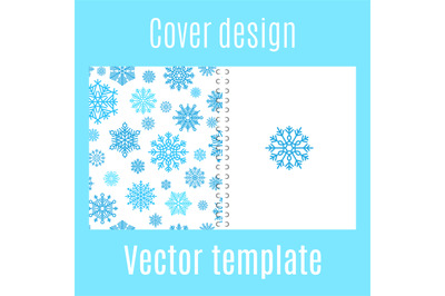 Cover design with winter snowflake pattern