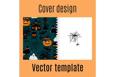 Cover design with halloween decorative pattern