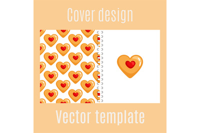 Cover design with cookies hearts pattern