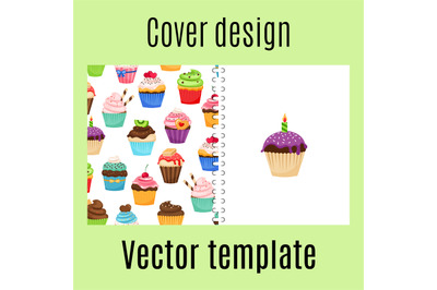 Cover design with cupcakes pattern