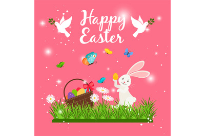 Happy easter card template