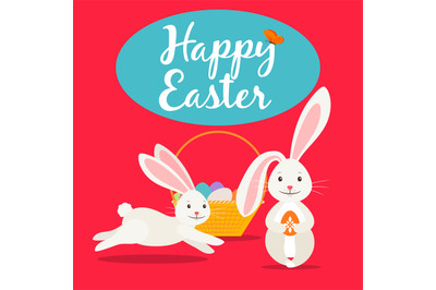 Happy easter cute greeting card