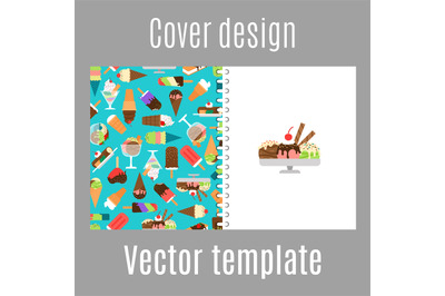 Cover design with ice cream pattern