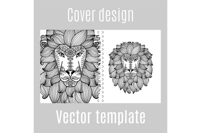 Cover design for print with lion