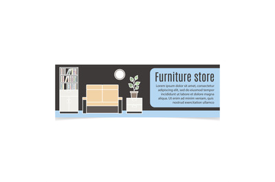 Furniture horizontal banner with sofa