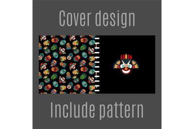 Cover design with tribal masks pattern