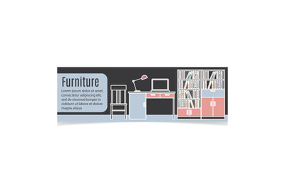 Furniture horizontal banner with table