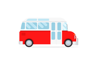 Red cartoon bus