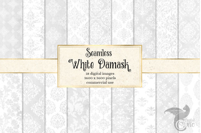 White Damask Digital Paper