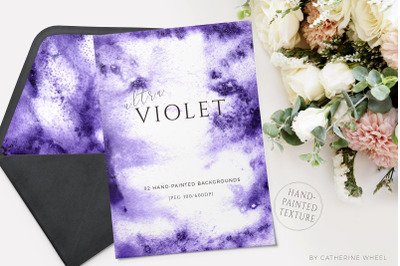 Ultra-Violet Watercolor Texture Backgrounds
