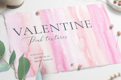 Valentine Watercolor Texture Backgrounds