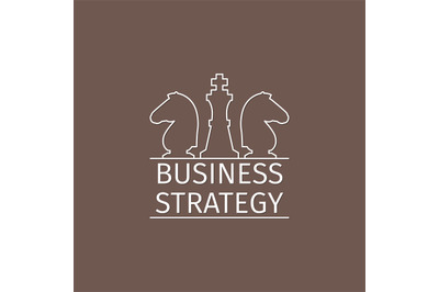 Business strategy logo with chess pieces