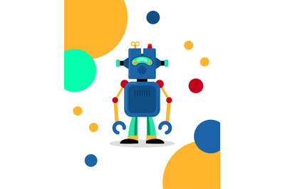 Blue robot card