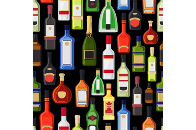 Alcohol bottles colorful pattern