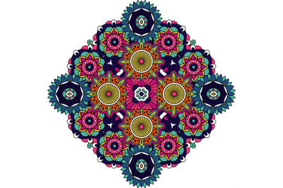 Colored mandala floral decorative element