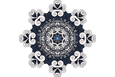 Grey and blue mandala decorative icon