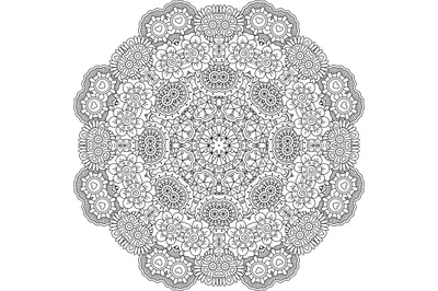 Round mandala decorative floral element