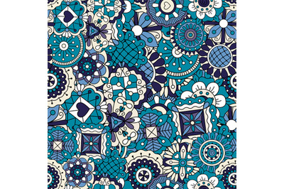 Blue doodle pattern