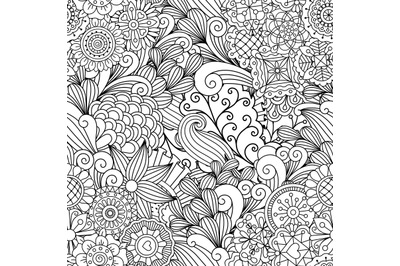 Floral black and white decorative pattern