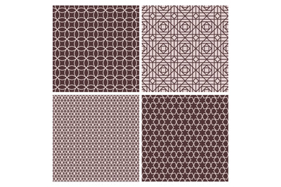 Oriental rose and brown decorative patterns