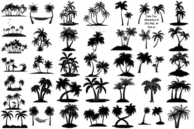 Palm Tree Silhouettes AI EPS PNG