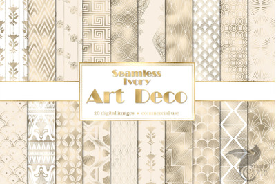 Ivory Art Deco Digital Paper