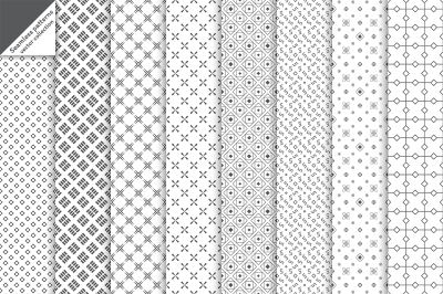 Set of 8 vector seamless patterns