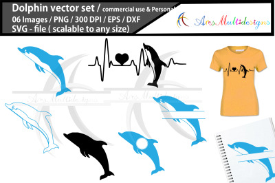 Dolphin vector silhouette graphics