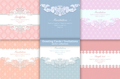 6 stylish greeting/invitation cards